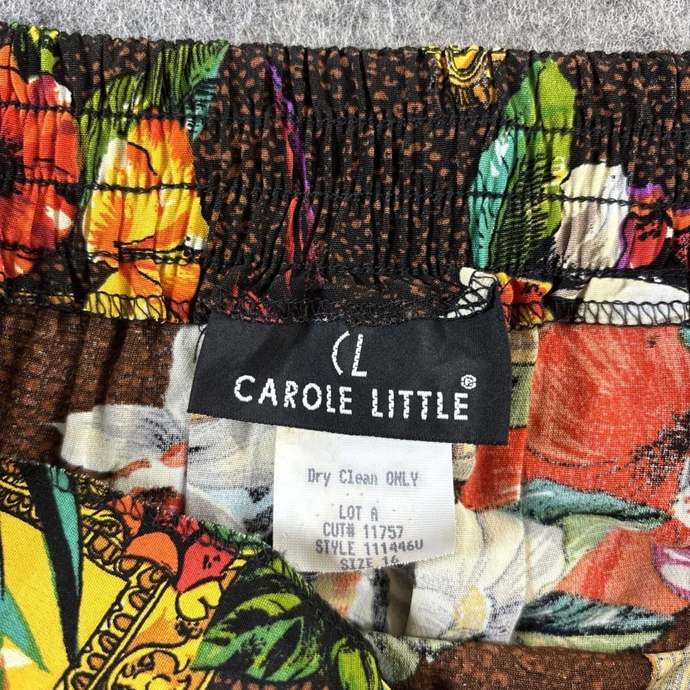 New Vintage Carole Little Skirt Women's 16 Sarong Bright Tropical Floral Beach